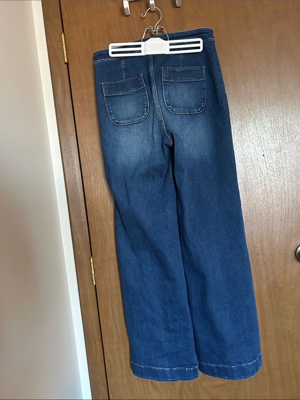 LC Lauren Conrad Dark Vintage Blue Wide-Leg Patch Pocket Jeans - Picture 3 of 3